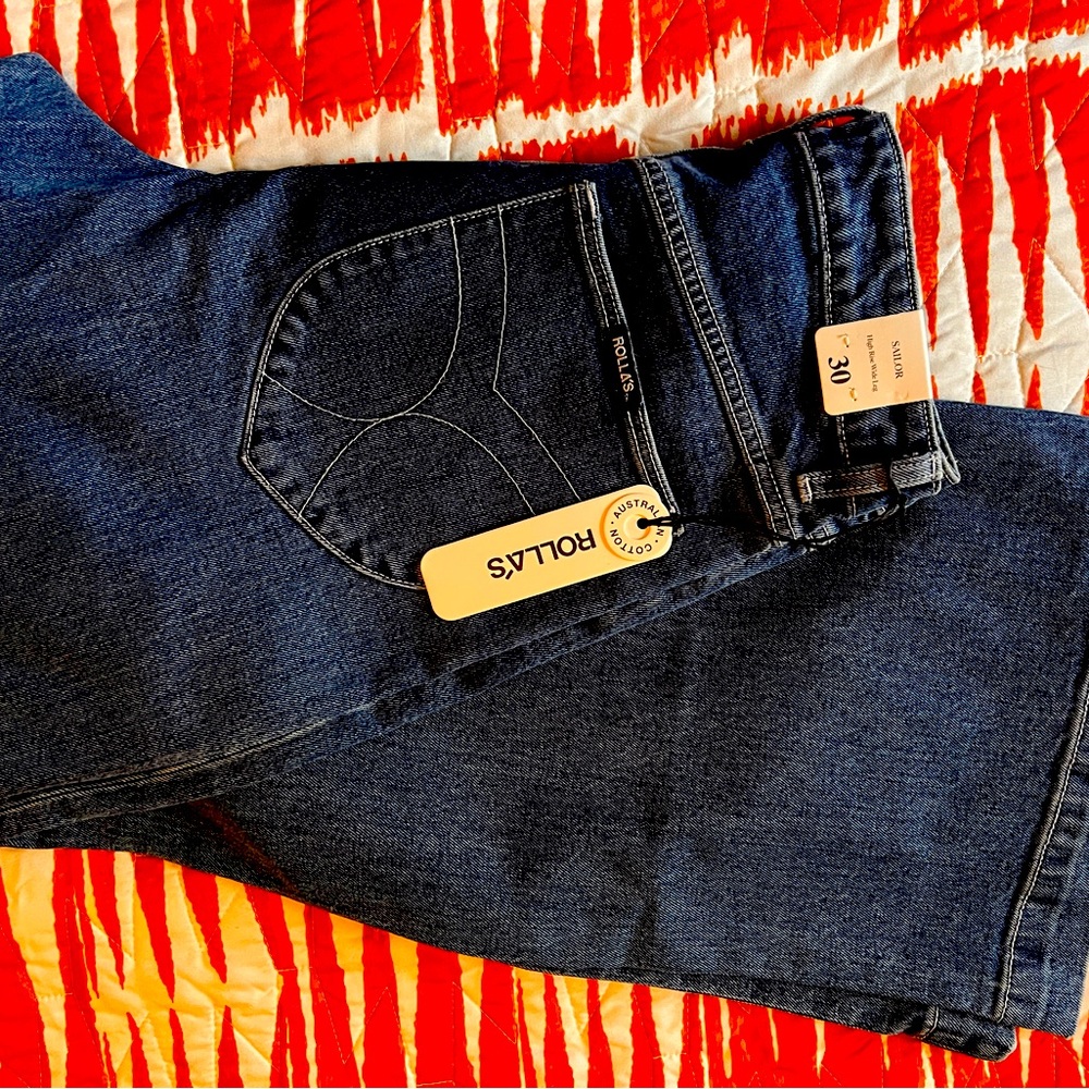 Brand new Rollas size 30 Sailor jeans high rise long leg with tags